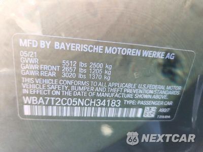 Zdjęcie 12 z 12 samochodu: 2022 BMW 740 I VIN:WBA7T2C05NCH34183 - miniatura