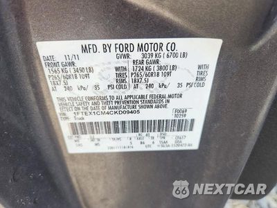 Zdjęcie 12 z 12 samochodu: 2012 FORD F150 SUPER CAB VIN:1FTEX1CM4CKD09405 - miniatura