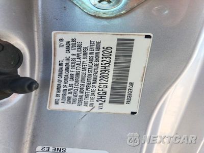 Zdjęcie 12 z 12 samochodu: 2009 HONDA CIVIC EX VIN:2HGFG12809H523026 - miniatura