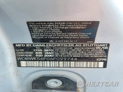 Zdjęcie 12 z 12 samochodu: 2006 MERCEDES-BENZ SLK 350 VIN:WDBWK56F06F099744 - miniatura