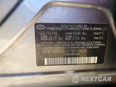 Zdjęcie 12 z 12 samochodu: 2011 HYUNDAI SONATA GLS VIN:5NPEB4AC7BH151679 - miniatura