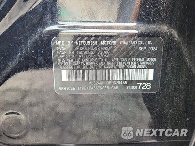 Zdjęcie 12 z 12 samochodu: 2024 MITSUBISHI MIRAGE ES VIN:ML32AUHJ3RH029455 - miniatura