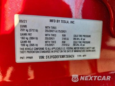 Zdjęcie 13 z 13 samochodu: 2021 TESLA MODEL Y VIN:5YJYGDEFXMF269424 - miniatura