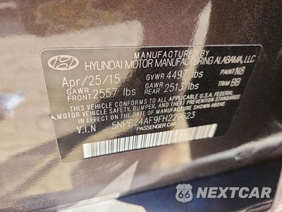 Zdjęcie 12 z 12 samochodu: 2015 HYUNDAI SONATA SE VIN:5NPE24AF9FH229623 - miniatura