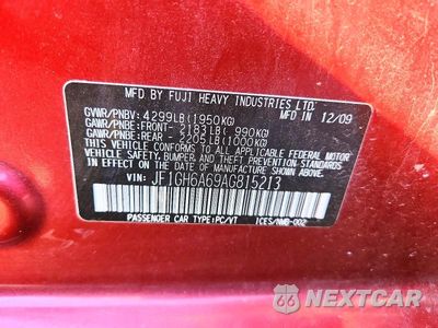 Zdjęcie 12 z 12 samochodu: 2010 SUBARU IMPREZA 2.5I VIN:JF1GH6A69AG815213 - miniatura