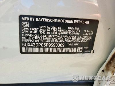Zdjęcie 13 z 13 samochodu: 2023 BMW X3 SDRIVE30I VIN:5UX43DP05P9S93369 - miniatura