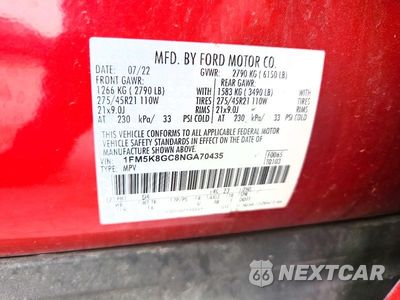 Zdjęcie 13 z 13 samochodu: 2022 FORD EXPLORER ST VIN:1FM5K8GC8NGA70435 - miniatura