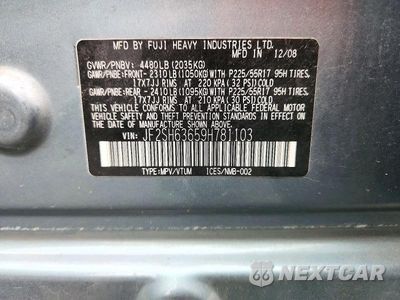 Zdjęcie 12 z 12 samochodu: 2009 SUBARU FORESTER 2.5X PREMIUM VIN:JF2SH63659H781103 - miniatura