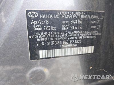 Zdjęcie 12 z 12 samochodu: 2018 HYUNDAI ELANTRA VALUE EDITION VIN:5NPD84LF6JH354823 - miniatura