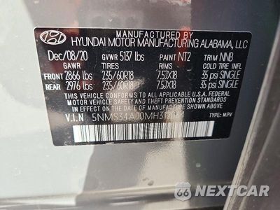 Zdjęcie 14 z 14 samochodu: 2021 HYUNDAI SANTA FE SEL VIN:5NMS34AJ0MH312064 - miniatura