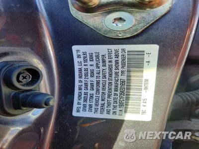 Zdjęcie 12 z 12 samochodu: 2019 HONDA CIVIC EX VIN:19XFC1F35KE016567 - miniatura