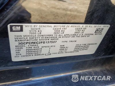 Zdjęcie 12 z 12 samochodu: 2015 CHEVROLET SILVERADO C1500 LT VIN:3GCPCREC2FG137507 - miniatura