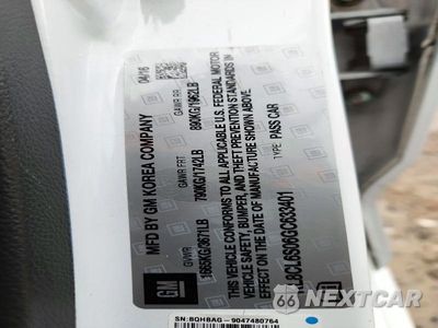 Zdjęcie 12 z 12 samochodu: 2016 CHEVROLET SPARK EV 2LT VIN:KL8CL6S06GC633401 - miniatura