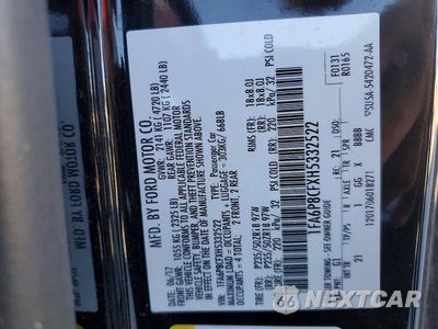 Zdjęcie 12 z 12 samochodu: 2017 FORD MUSTANG GT VIN:1FA6P8CFXH5332522 - miniatura