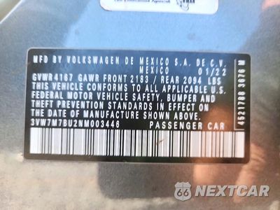 Zdjęcie 12 z 12 samochodu: 2022 VOLKSWAGEN JETTA SE VIN:3VW7M7BU2NM003446 - miniatura