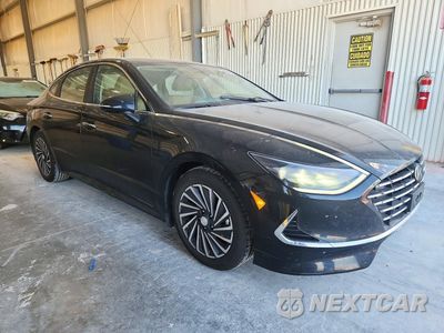 Czwarte zdjęcie samochodu z boku: 2021 HYUNDAI SONATA HYBRID LIMITED VIN:KMHL54JJXMA024007 - miniatura