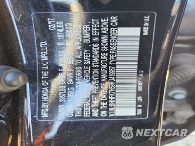 Zdjęcie 13 z 13 samochodu: 2017 HONDA CIVIC EX VIN:SHHFK7H59HU419957 - miniatura