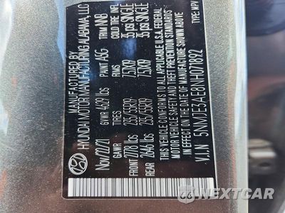 Zdjęcie 13 z 13 samochodu: 2022 HYUNDAI TUCSON LIMITED VIN:5NMJE3AE8NH071892 - miniatura