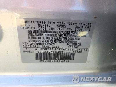 Zdjęcie 13 z 13 samochodu: 2025 NISSAN VERSA S VIN:3N1CN8DV8SL865553 - miniatura