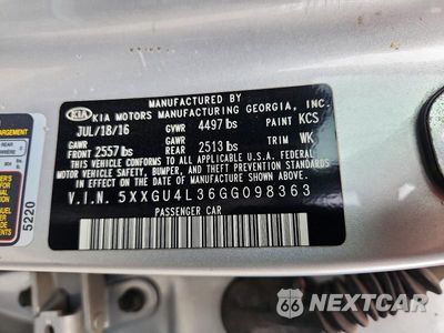 Zdjęcie 12 z 12 samochodu: 2016 KIA OPTIMA EX VIN:5XXGU4L36GG098363 - miniatura