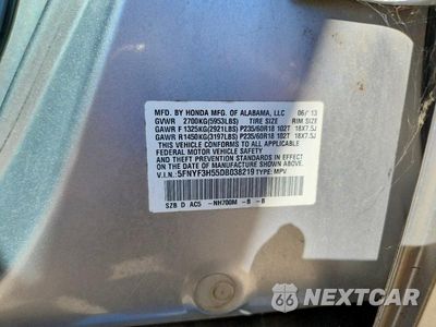 Zdjęcie 13 z 13 samochodu: 2013 HONDA PILOT EXL VIN:5FNYF3H55DB038219 - miniatura