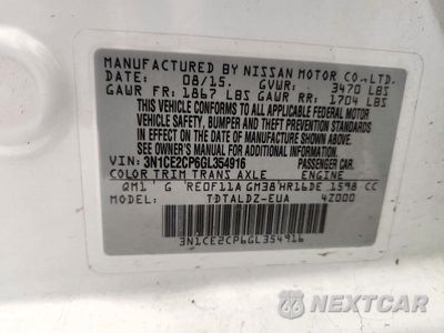 Zdjęcie 12 z 12 samochodu: 2016 NISSAN VERSA NOTE SV VIN:3N1CE2CP6GL354916 - miniatura