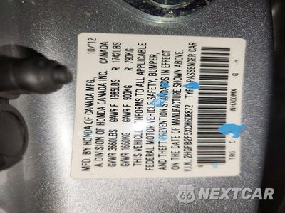 Zdjęcie 12 z 12 samochodu: 2012 HONDA CIVIC LX VIN:2HGFB2F5XCH608872 - miniatura