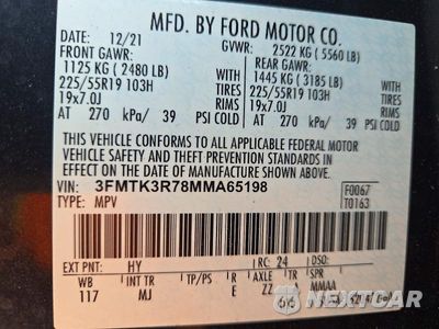 Zdjęcie 14 z 14 samochodu: 2021 FORD MUSTANG MACH-E PREMIUM VIN:3FMTK3R78MMA65198 - miniatura