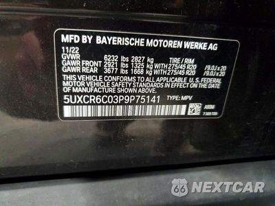Zdjęcie 13 z 13 samochodu: 2023 BMW X5 XDRIVE40I VIN:5UXCR6C03P9P75141 - miniatura