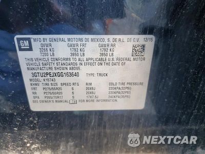 Zdjęcie 12 z 12 samochodu: 2016 GMC SIERRA K1500 DENALI VIN:3GTU2PEJXGG163640 - miniatura