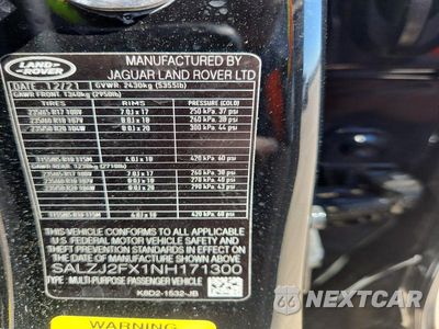 Zdjęcie 14 z 14 samochodu: 2022 LAND ROVER RANGE ROVER EVOQUE S VIN:SALZJ2FX1NH171300 - miniatura