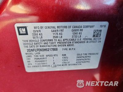 Zdjęcie 13 z 13 samochodu: 2017 CHEVROLET EQUINOX LT VIN:2GNFLFEK8H6217868 - miniatura