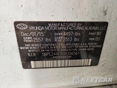 Zdjęcie 12 z 12 samochodu: 2016 HYUNDAI SONATA SE VIN:5NPE24AFXGH356561 - miniatura