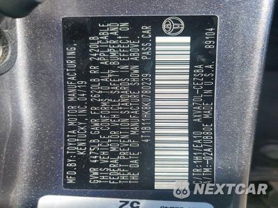Zdjęcie 12 z 12 samochodu: 2019 TOYOTA CAMRY SE VIN:4T1B11HK8KU780239 - miniatura