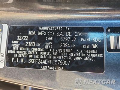 Zdjęcie 13 z 13 samochodu: 2023 KIA FORTE LXS VIN:3KPF24AD4PE579007 - miniatura