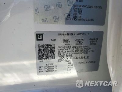 Zdjęcie 12 z 12 samochodu: 2021 CHEVROLET SILVERADO K1500 HIGH COUNTRY VIN:1GCUYHEL6MZ293111 - miniatura