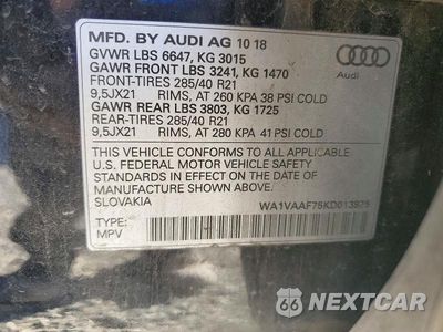 Zdjęcie 14 z 14 samochodu: 2019 AUDI Q7 PRESTIGE VIN:WA1VAAF75KD013975 - miniatura