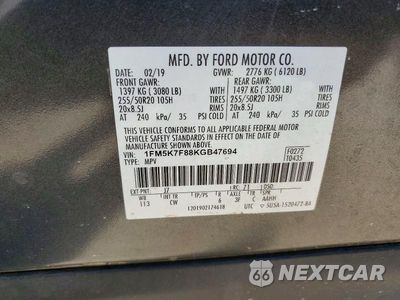 Zdjęcie 13 z 13 samochodu: 2019 FORD EXPLORER LIMITED VIN:1FM5K7F88KGB47694 - miniatura