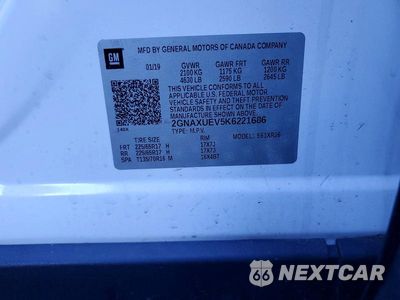 Zdjęcie 13 z 13 samochodu: 2019 CHEVROLET EQUINOX LT VIN:2GNAXUEV5K6221686 - miniatura