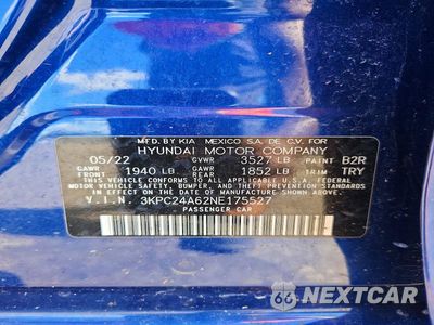 Zdjęcie 12 z 12 samochodu: 2022 HYUNDAI ACCENT SEL VIN:3KPC24A62NE175527 - miniatura
