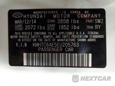 Zdjęcie 12 z 12 samochodu: 2014 HYUNDAI VELOSTER TURBO R-SPEC VIN:KMHTC6AE5EU205763 - miniatura