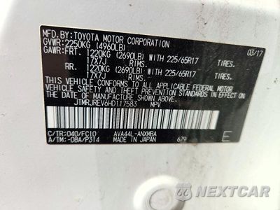 Zdjęcie 13 z 13 samochodu: 2017 TOYOTA RAV4 HYBRID XLE VIN:JTMRJREV6HD117583 - miniatura