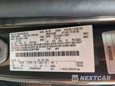 Zdjęcie 13 z 13 samochodu: 2020 FORD ESCAPE SE VIN:1FMCU0G62LUC07199 - miniatura
