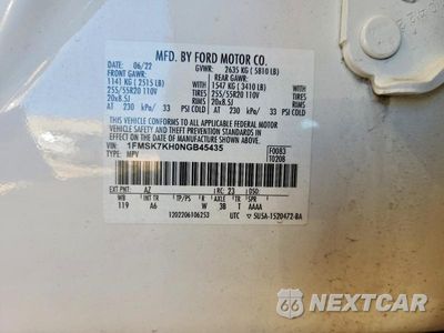 Zdjęcie 14 z 14 samochodu: 2022 FORD EXPLORER ST-LINE VIN:1FMSK7KH0NGB45435 - miniatura