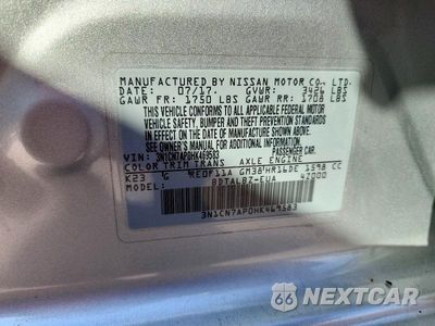 Zdjęcie 12 z 12 samochodu: 2017 NISSAN VERSA 1.6 SV VIN:3N1CN7AP0HK469583 - miniatura
