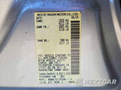 Zdjęcie 13 z 13 samochodu: 2015 NISSAN ALTIMA 2.5 SL VIN:1N4AL3APXFC120538 - miniatura