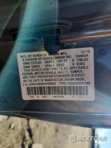 Zdjęcie 12 z 12 samochodu: 2017 HONDA CIVIC LX VIN:2HGFC4B09HH304006 - miniatura