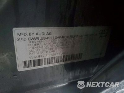 Zdjęcie 12 z 12 samochodu: 2012 AUDI A4 PREMIUM PLUS VIN:WAUFFAFL0CA112602 - miniatura