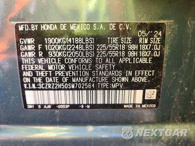 Zdjęcie 12 z 12 samochodu: 2025 HONDA HR-V SPORT VIN:3CZRZ2H50SM702564 - miniatura
