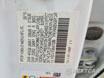 Zdjęcie 12 z 12 samochodu: 2019 HONDA ACCORD SPORT VIN:1HGCV1F35KA173288 - miniatura